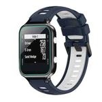 For Garmin Approach S20 Two-Color Silicone Watch Band(Midnight Blue + White)