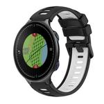 For Garmin Approach S5 Two-Color Silicone Watch Band(Black+White)