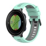 For Garmin Approach S5 Two-Color Silicone Watch Band(Teal+Grey)