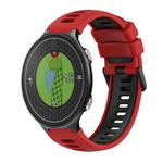 For Garmin Approach S6 Two-Color Silicone Watch Band(Red+Black)