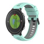 For Garmin Approach S6 Two-Color Silicone Watch Band(Teal+Grey)