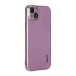 For iPhone 14 ENKAY Hat-Prince Precise Hole Electroplated TPU Shockproof Phone Case(Purple)
