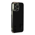 For iPhone 14 Pro Max ENKAY Hat-Prince Precise Hole Electroplated TPU Shockproof Phone Case(Black)