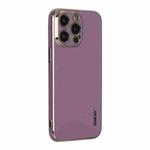 For iPhone 14 Pro Max ENKAY Hat-Prince Precise Hole Electroplated TPU Shockproof Phone Case(Purple)