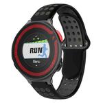 For Garmin Forerunner 220 Two-Color Punched Breathable Silicone Watch Band(Black+Grey)