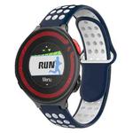 For Garmin Forerunner 220 Two-Color Punched Breathable Silicone Watch Band(Midnight Blue + White)