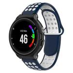 For Garmin Forerunner 230 Two-Color Punched Breathable Silicone Watch Band(Midnight Blue + White)