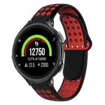For Garmin Forerunner 235 Two-Color Punched Breathable Silicone Watch Band(Black+Red)