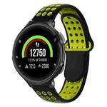 For Garmin Forerunner 235 Two-Color Punched Breathable Silicone Watch Band(Black+Yellow)