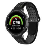 For Garmin Forerunner 235 Two-Color Punched Breathable Silicone Watch Band(Black+Grey)