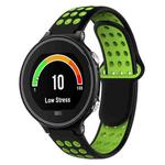 For Garmin Forerunner 630 Two-Color Punched Breathable Silicone Watch Band(Black+Green)