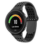 For Garmin Forerunner 630 Two-Color Punched Breathable Silicone Watch Band(Grey+Black)