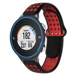 For Garmin Forerunner 620 Two-Color Punched Breathable Silicone Watch Band(Black+Red)