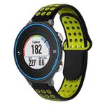 For Garmin Forerunner 620 Two-Color Punched Breathable Silicone Watch Band(Black+Yellow)