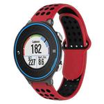 For Garmin Forerunner 620 Two-Color Punched Breathable Silicone Watch Band(Red+Black)