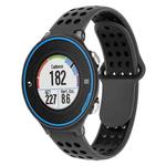 For Garmin Forerunner 620 Two-Color Punched Breathable Silicone Watch Band(Grey+Black)