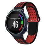 For Garmin Forerunner 735 / 735XT Two-Color Punched Breathable Silicone Watch Band(Black+Red)