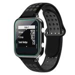 For Garmin Approach S20 Two-Color Punched Breathable Silicone Watch Band(Black+Grey)