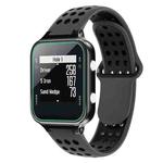 For Garmin Approach S20 Two-Color Punched Breathable Silicone Watch Band(Grey+Black)
