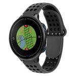 For Garmin Approach S5 Two-Color Punched Breathable Silicone Watch Band(Grey+Black)