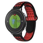 For Garmin Approach S6 Two-Color Punched Breathable Silicone Watch Band(Black+Red)