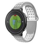 For Garmin Approach S6 Two-Color Punched Breathable Silicone Watch Band(Grey+White)