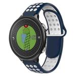 For Garmin Approach S6 Two-Color Punched Breathable Silicone Watch Band(Midnight Blue + White)