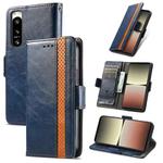 For Sony Xperia 5 IV CaseNeoSplicing Dual Magnetic Buckle Leather Phone Case(Blue)