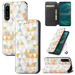 For Sony Xperia 5 Ⅳ CaseNeo Colorful Magnetic Leather Phone Case(Rhombus)