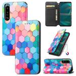 For Sony Xperia 5 Ⅳ CaseNeo Colorful Magnetic Leather Phone Case(Colorful Cube)
