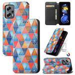 For  Xiaomi Redmi Note 11T CaseNeo Colorful Magnetic Leather Phone Case(Rhombus Mandala)