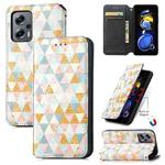 For  Xiaomi Redmi Note 11T CaseNeo Colorful Magnetic Leather Phone Case(Rhombus)