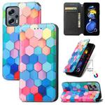 For  Xiaomi Redmi Note 11T CaseNeo Colorful Magnetic Leather Phone Case(Colorful Cube)