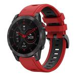 For Garmin EPIX Gen 2 22mm Two-Color Sports Silicone Watch Band(Red+Black)