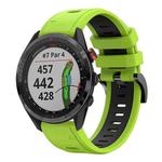 For Garmin Approach S62 22mm Two-Color Sports Silicone Watch Band(Lime Green + Black)