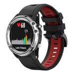 For Garmin Quatix 5 Sapphire 22mm Two-Color Sports Silicone Watch Band(Black+Red)