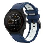 For Garmin Forerunner 955 22mm Two-Color Sports Silicone Watch Band(Midnight Blue + White)