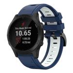 For Garmin Forerunner 945 22mm Two-Color Sports Silicone Watch Band(Midnight Blue + White)