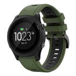 For Garmin Forerunner 935 22mm Two-Color Sports Silicone Watch Band(Army Green + Black)