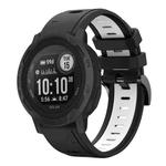 For Garmin Instinct 2 22mm Two-Color Sports Silicone Watch Band(Black+White)