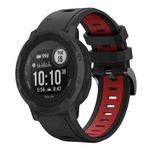 For Garmin Instinct 2 22mm Two-Color Sports Silicone Watch Band(Black+Red)