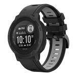 For Garmin Instinct 2 22mm Two-Color Sports Silicone Watch Band(Black+Grey)