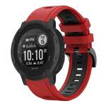 For Garmin Instinct 2 22mm Two-Color Sports Silicone Watch Band(Red+Black)