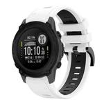 For Garmin Descent G1 22mm Two-Color Sports Silicone Watch Band(White+Black)