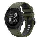 For Garmin Descent G1 22mm Two-Color Sports Silicone Watch Band(Army Green + Black)