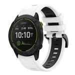 For Garmin Enduro 26mm Two-Color Sports Silicone Watch Band(White+Black)