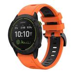 For Garmin Enduro 26mm Two-Color Sports Silicone Watch Band(Orange+Black)