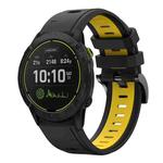 For Garmin Enduro 26mm Two-Color Sports Silicone Watch Band(Black+Yellow)