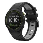 For Garmin Enduro 26mm Two-Color Sports Silicone Watch Band(Black+Grey)