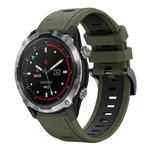 For Garmin Descent MK 2 26mm Two-Color Sports Silicone Watch Band(Army Green + Black)